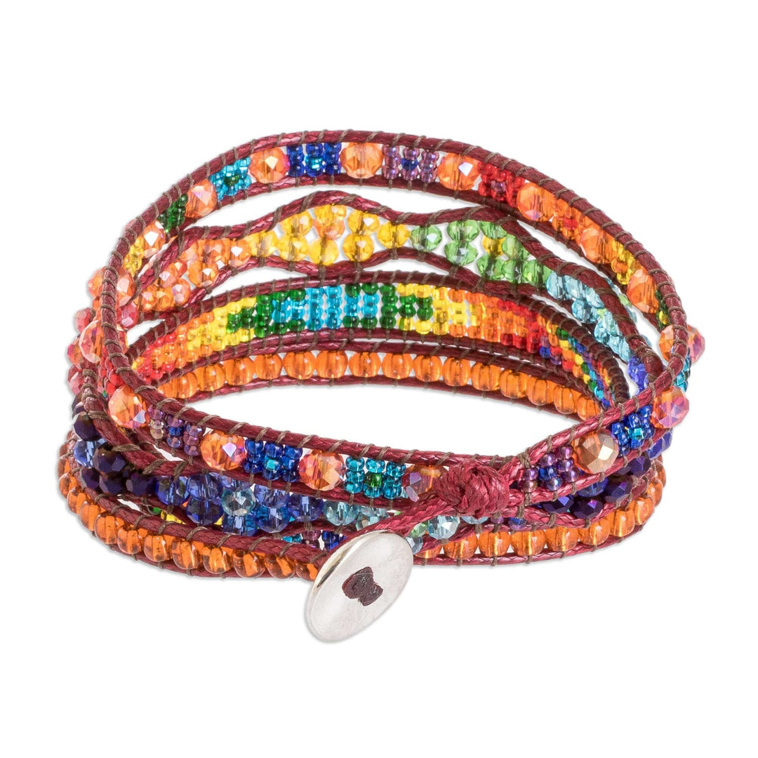 Handcrafted Beaded Positive Energy Long Wrap Bracelet - Bonds of Friendship