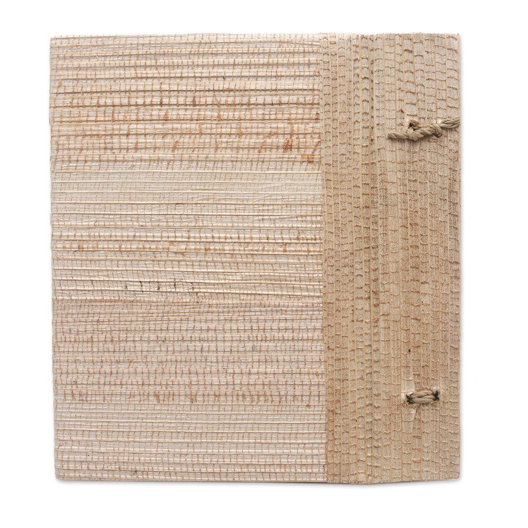 Hand-Crafted Eco-Friendly Natural Fiber Journal in Pink - Pink Leaf