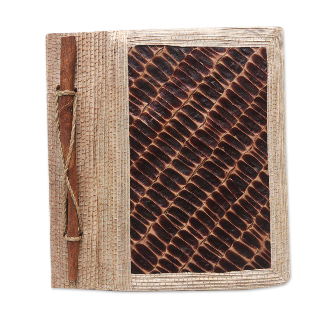 Eco-Friendly Natural Fiber Journal with Rice Straw Paper - Brownstone