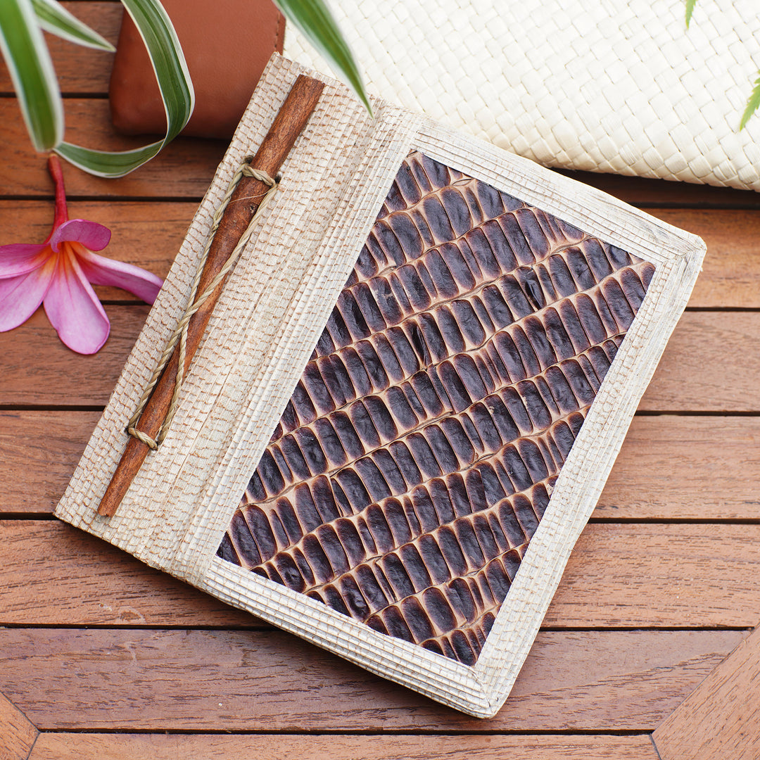 Eco-Friendly Natural Fiber Journal with Rice Straw Paper - Brownstone