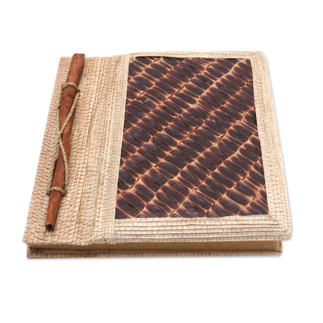 Eco-Friendly Natural Fiber Journal with Rice Straw Paper - Brownstone