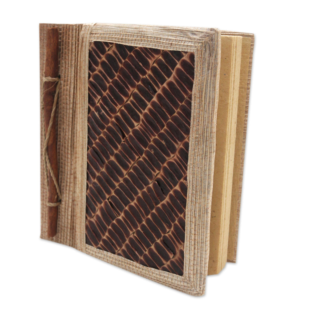 Eco-Friendly Natural Fiber Journal with Rice Straw Paper - Brownstone