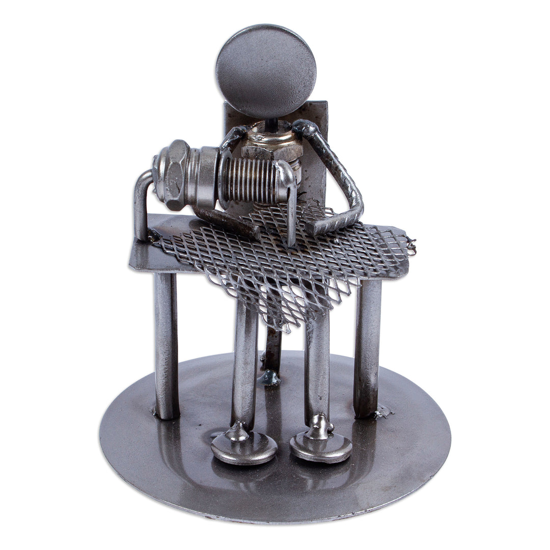 Recycled Auto Part Statuette of A Tailor Handmade in Mexico - Tailor