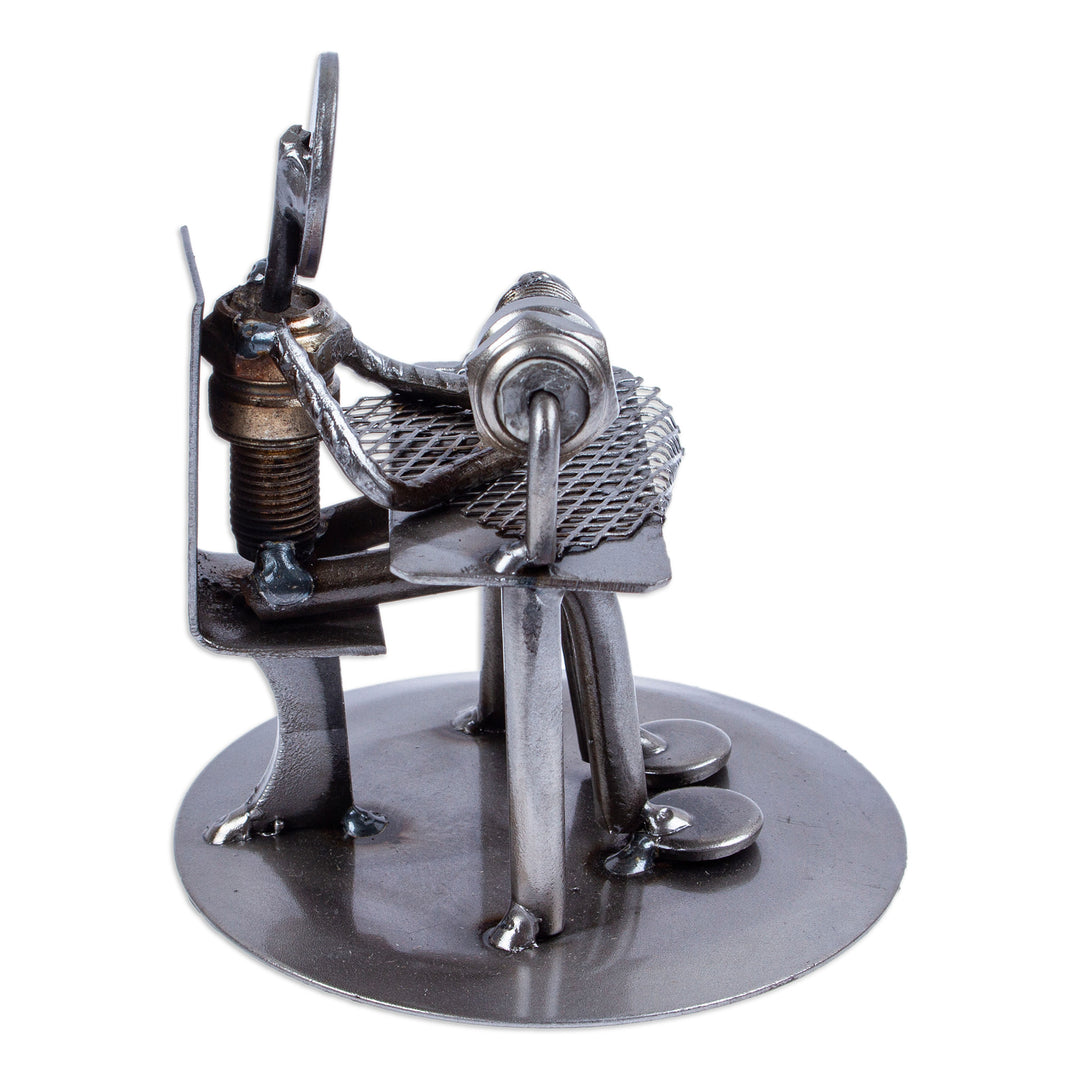 Recycled Auto Part Statuette of A Tailor Handmade in Mexico - Tailor
