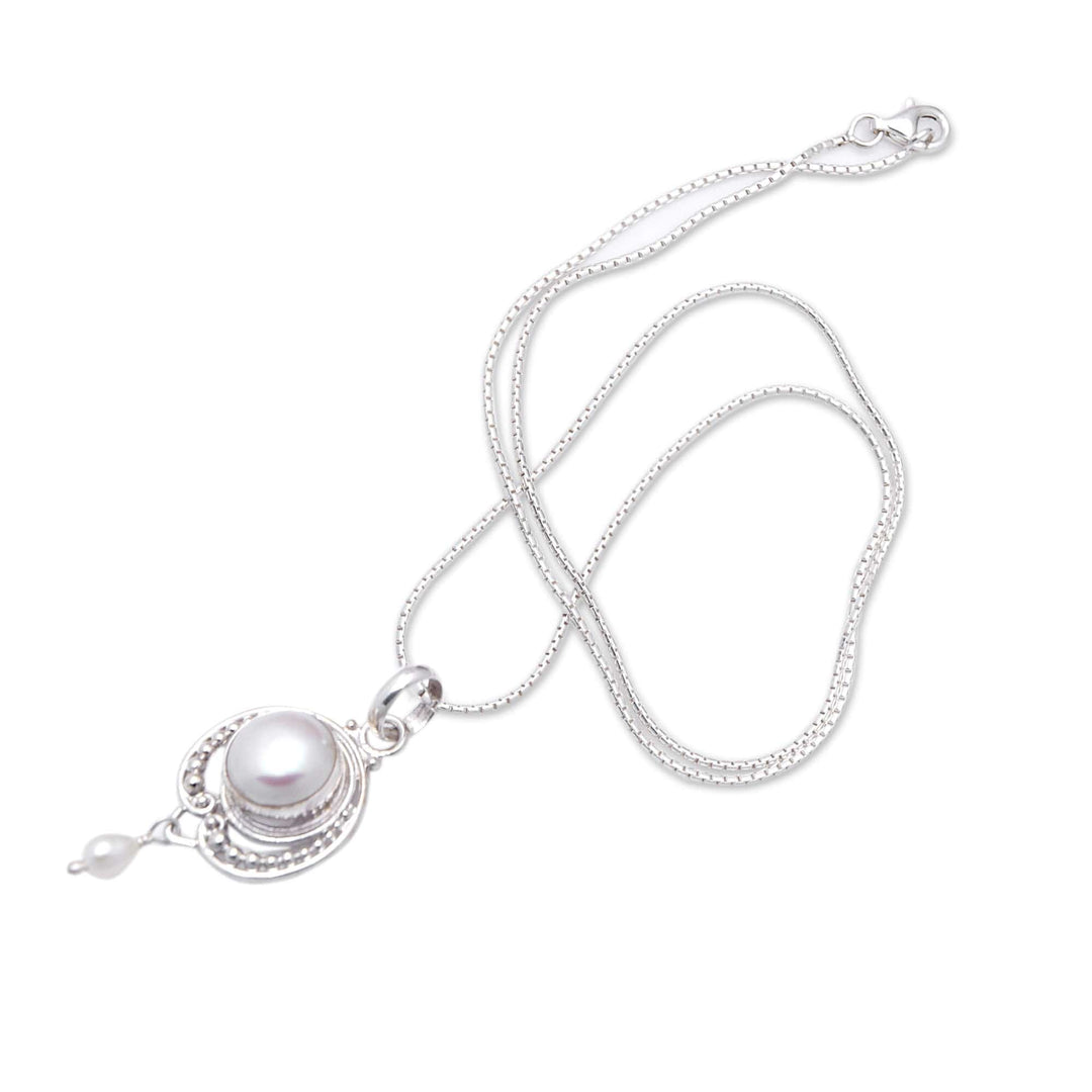 Classic Sterling Silver Pendant Necklace with Pearls - Virtuous Ocean
