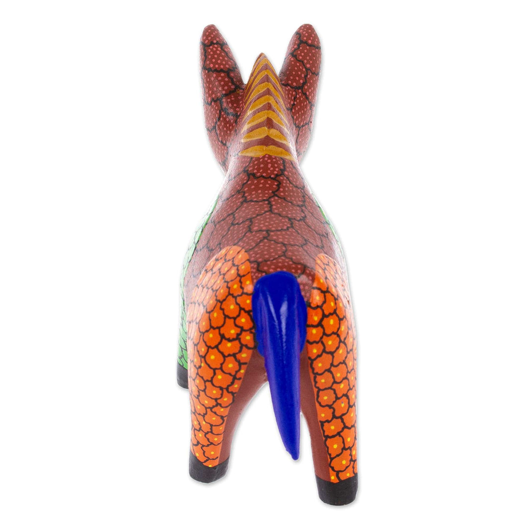 Colorful Wood Donkey Alebrije Figurine Painted by Hand - Delightful Donkey