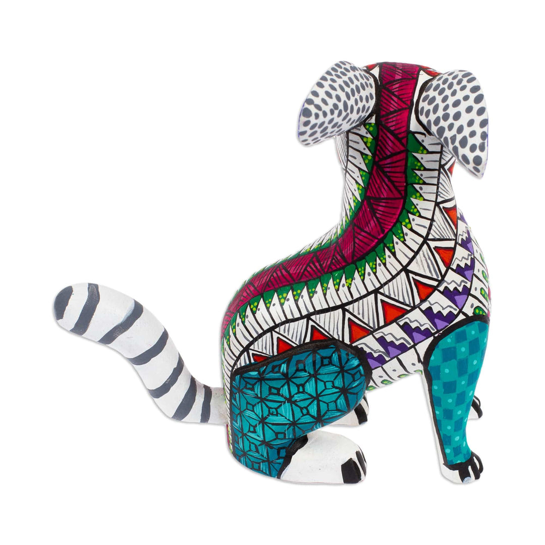 Colorful Wood Alebrije Hare Figurine Hand-Painted in Mexico - Magical Hare