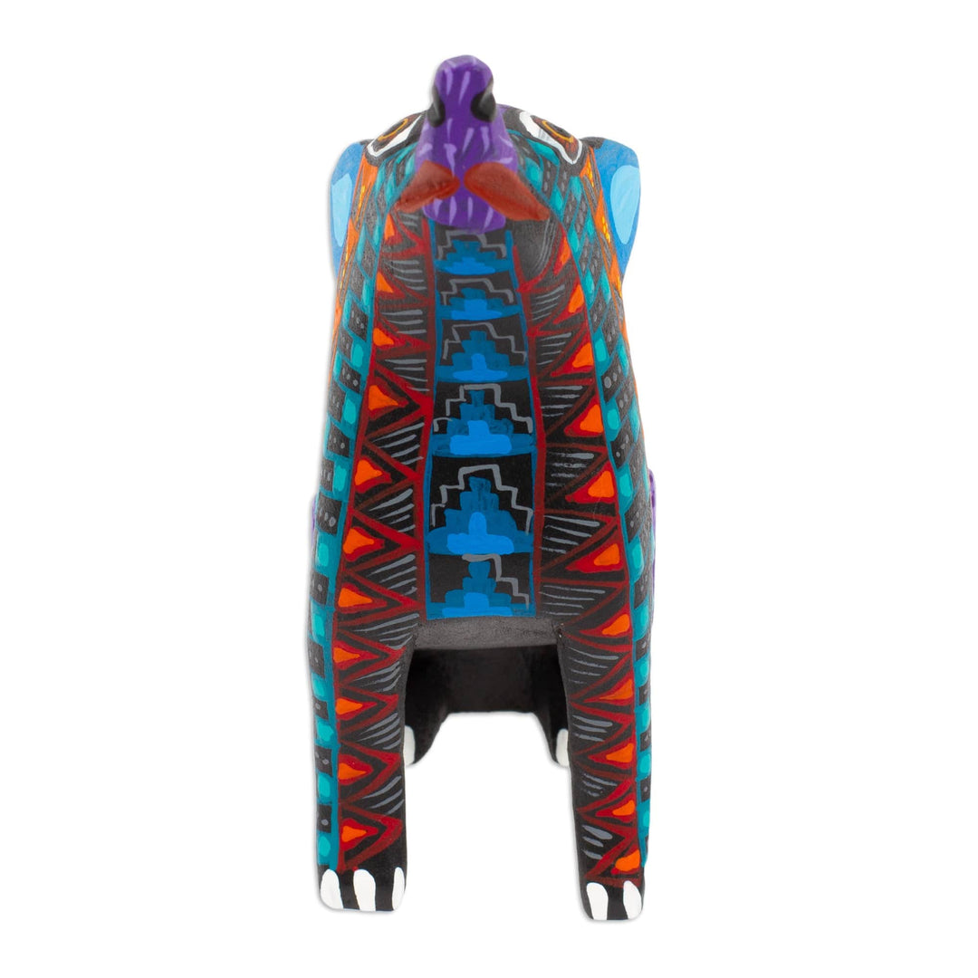 Wood Alebrije Coyote Figurine Hand-Painted in Mexico - Spirited Coyote