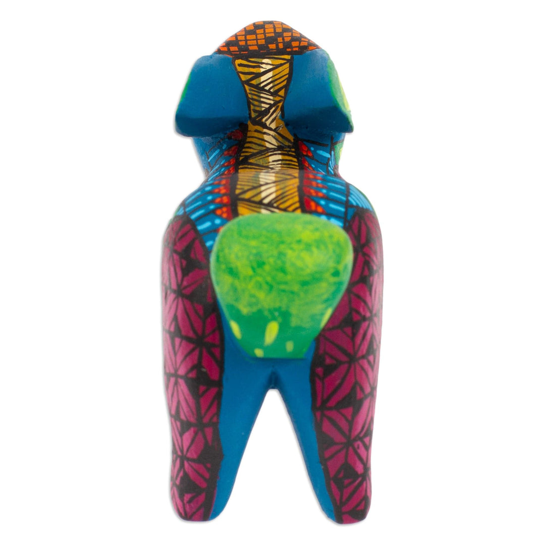 Wood Alebrije Rabbit Figurine Hand-Painted in Mexico - Vivacious Rabbit