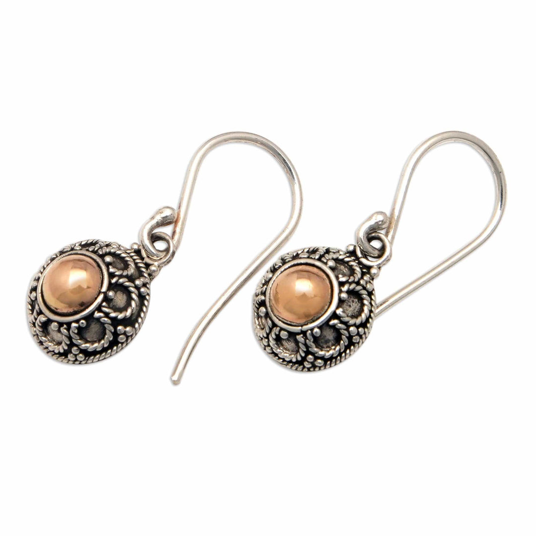 Floral 18k Gold-Accented Sterling Silver Dangle Earrings - Luxurious Bouquet