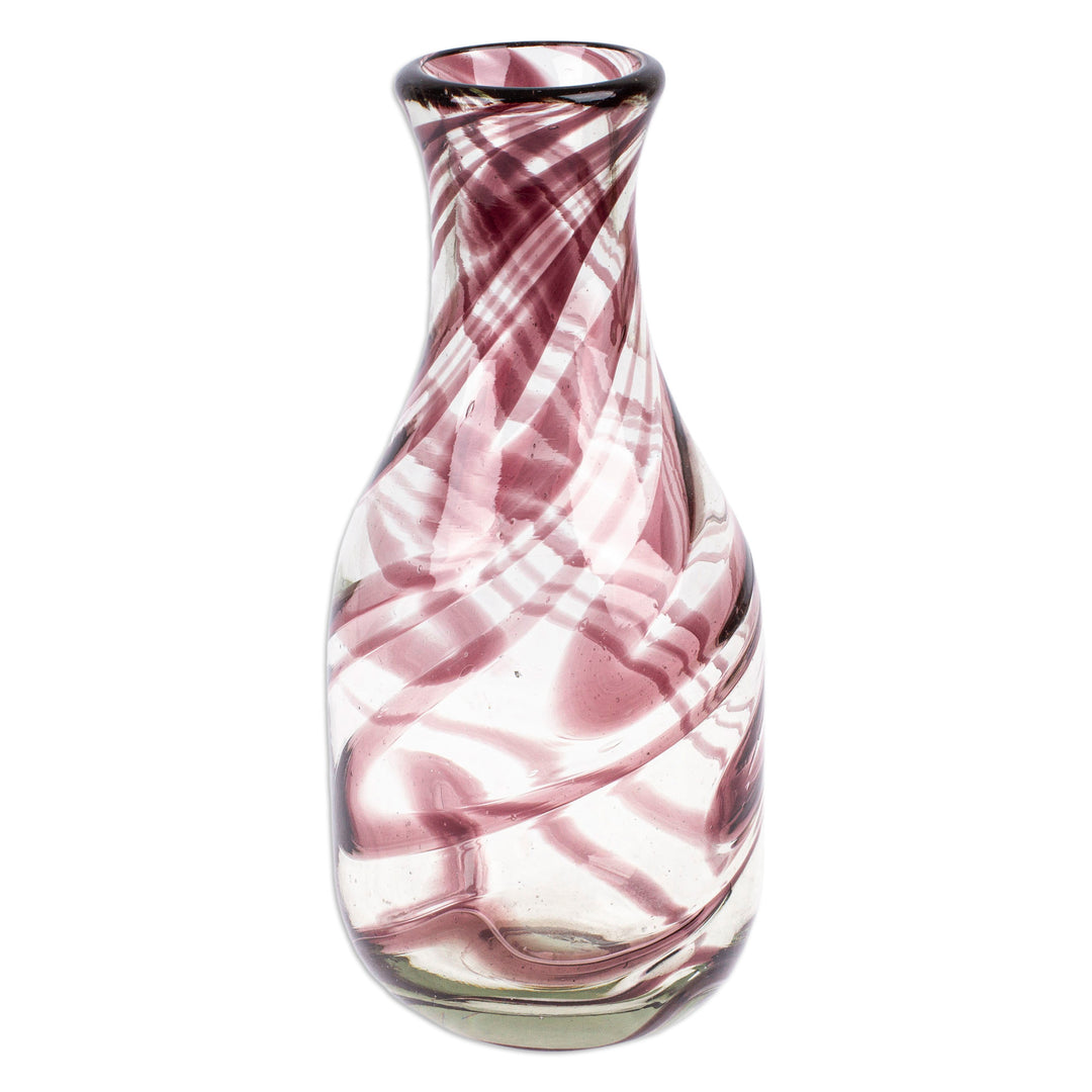 Brown Handblown Recycled Glass Carafe and Cup Set (set) - Amethyst Allure