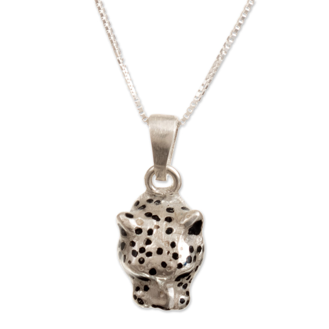Handcrafted Men's Sterling Silver Jaguar Pendant Necklace - Colombian Jaguar
