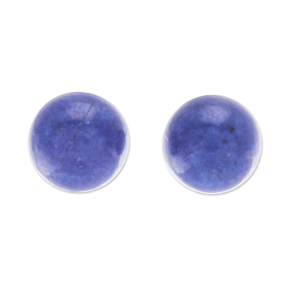 Lapis Lazuli Stud Earrings with Sterling Silver Posts - Intellectual Dimension