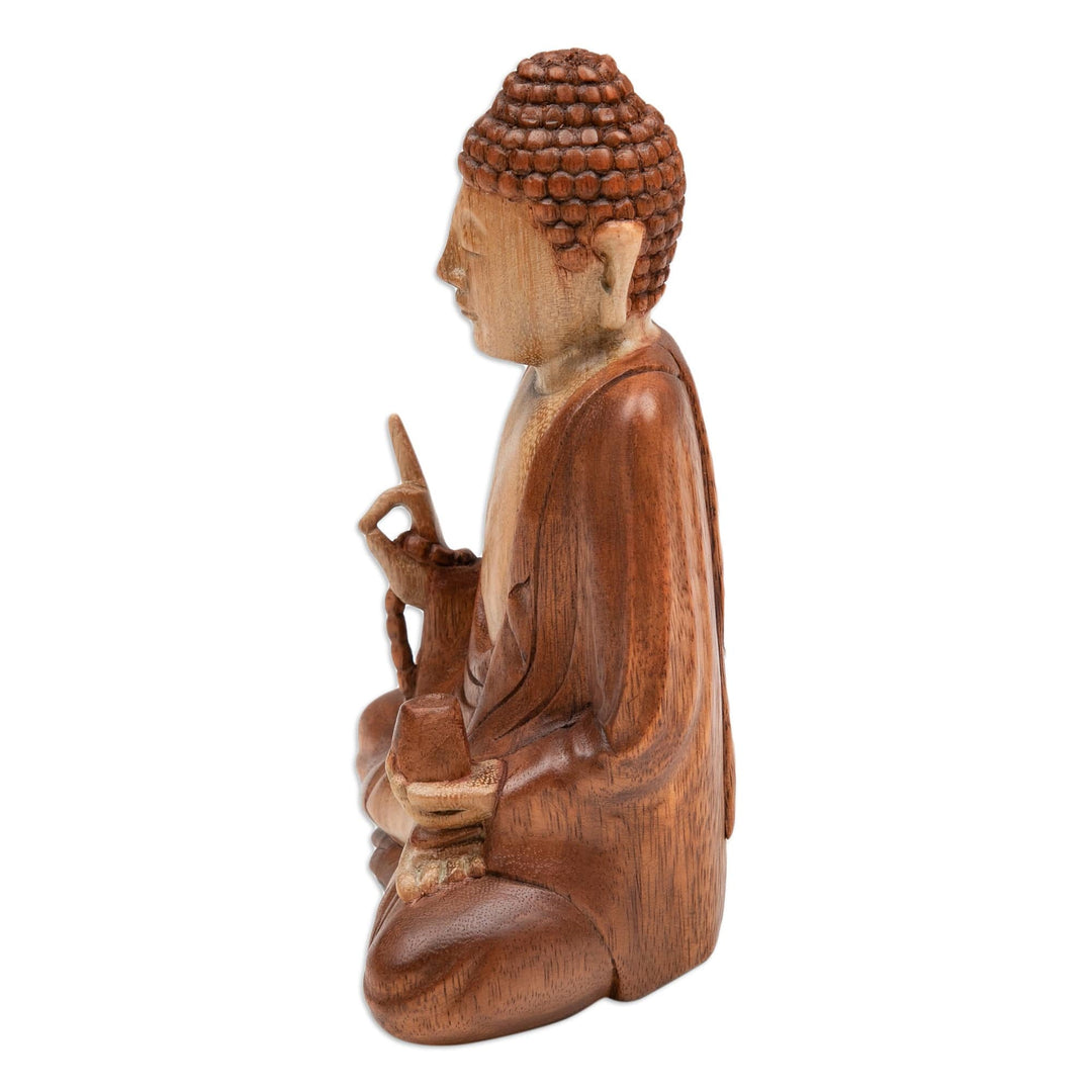 Balinese Hand-Carved Suar Wood Sculpture of Master Buddha - Peace of Buddha