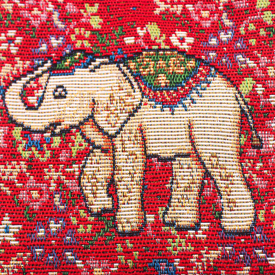Cotton Blend Elephant & Floral Themed Sling Bag with Pompoms - Elephant Style