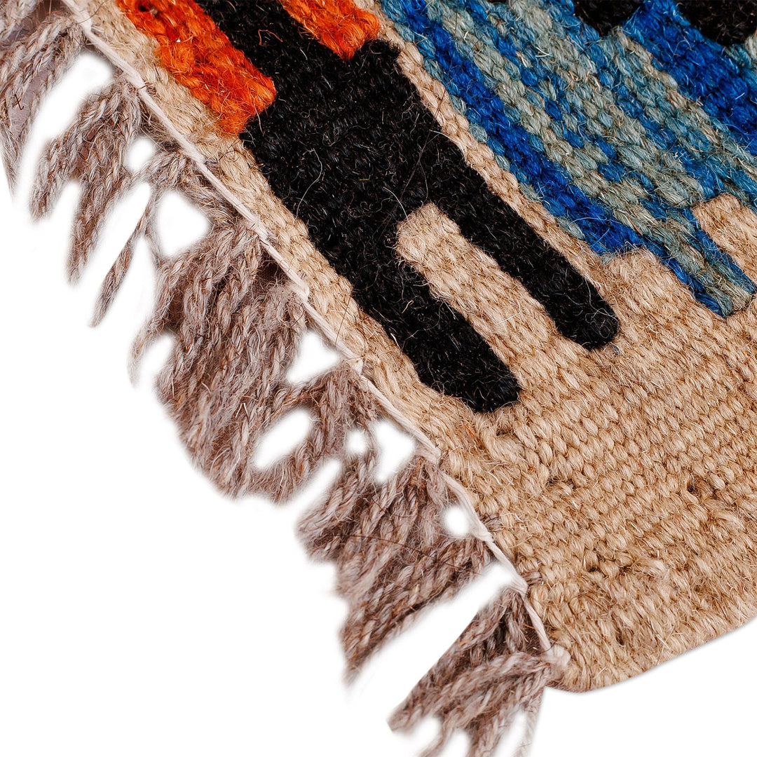 Hand-Knotted Wool Area Rug with Rhombus Motifs (1.5x2) - Captivating Patterns