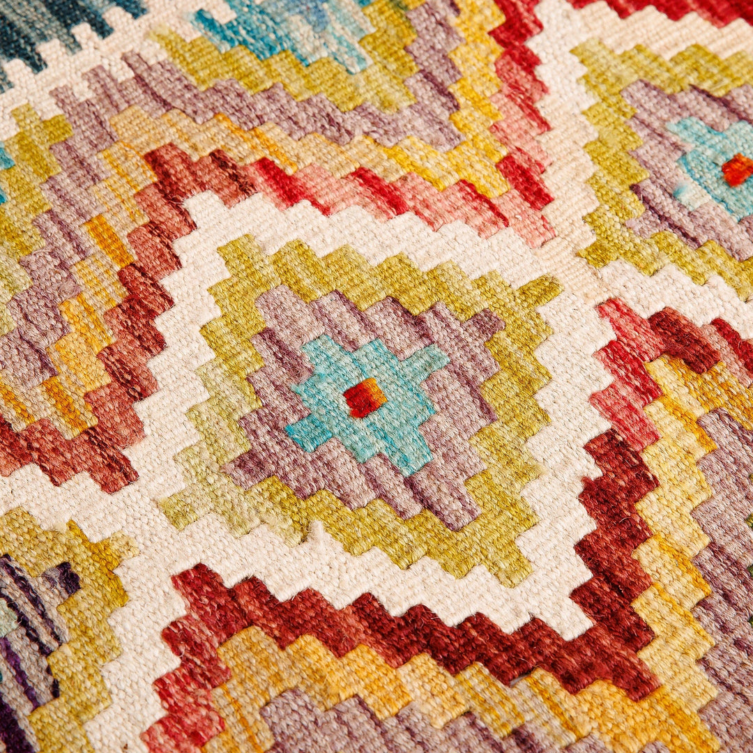 Hand-Knotted Wool Area Rug with Geometric Motifs (2x3) - Creative Patterns