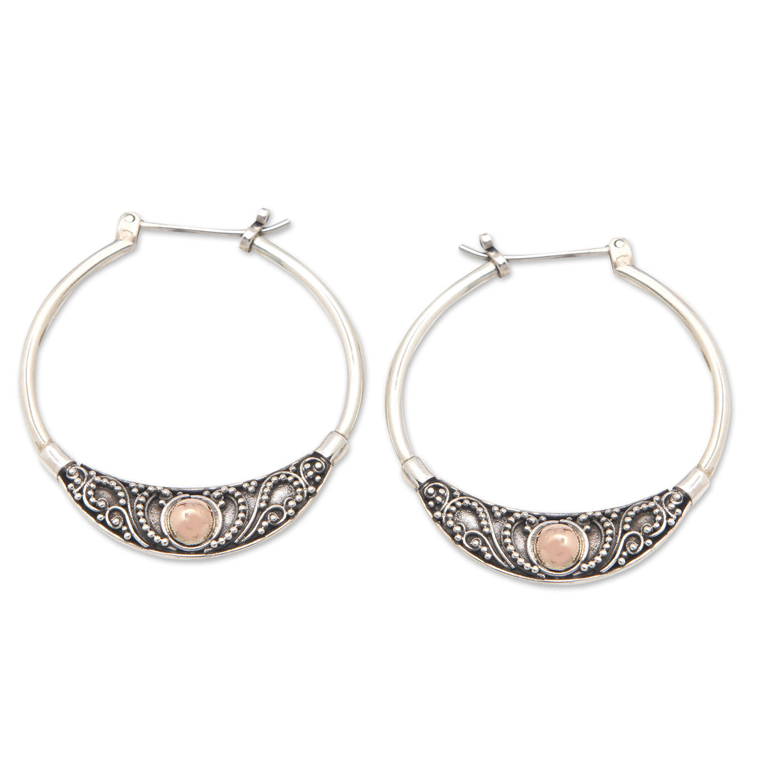 Traditional 18k Gold-Accented Hoop Earrings from Bali - Kingdom Flair