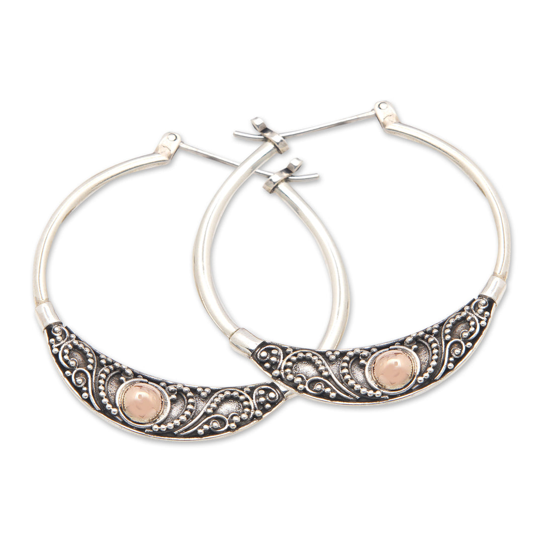 Traditional 18k Gold-Accented Hoop Earrings from Bali - Kingdom Flair