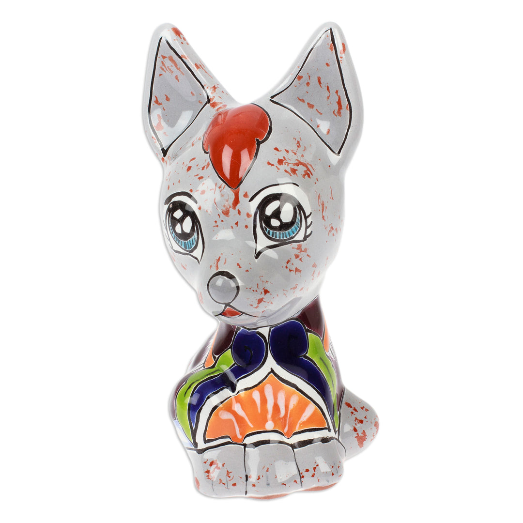 Hacienda-Inspired Grey Xoloitzcuintle Ceramic Sculpture - Hacienda's Xolo