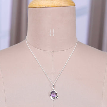 Polished Faceted 5-Carat Amethyst Pendant Necklace - Wise Kiss