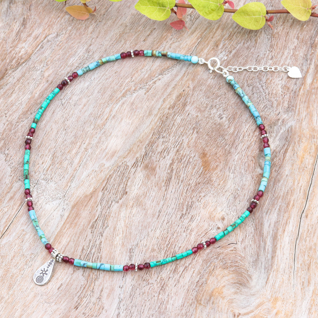 Polished Hill Tribe Multi-Gemstone Pendant Necklace - Paradise Lover