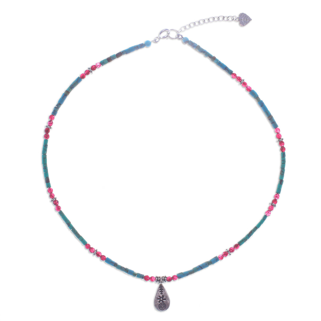 Polished Hill Tribe Multi-Gemstone Pendant Necklace - Paradise Lover