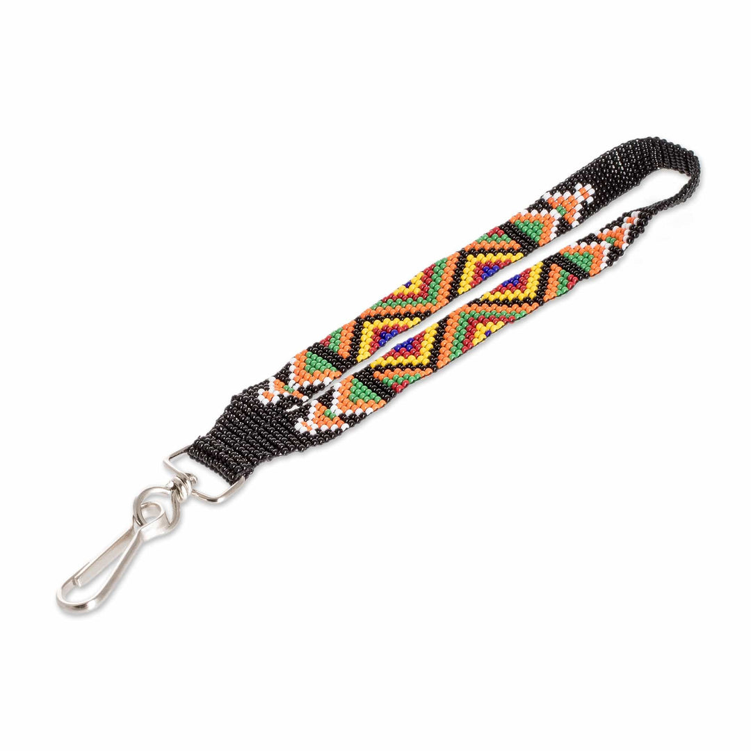 Handcrafted Geometric Colorful Glass Beaded Keychain - Key to Culture