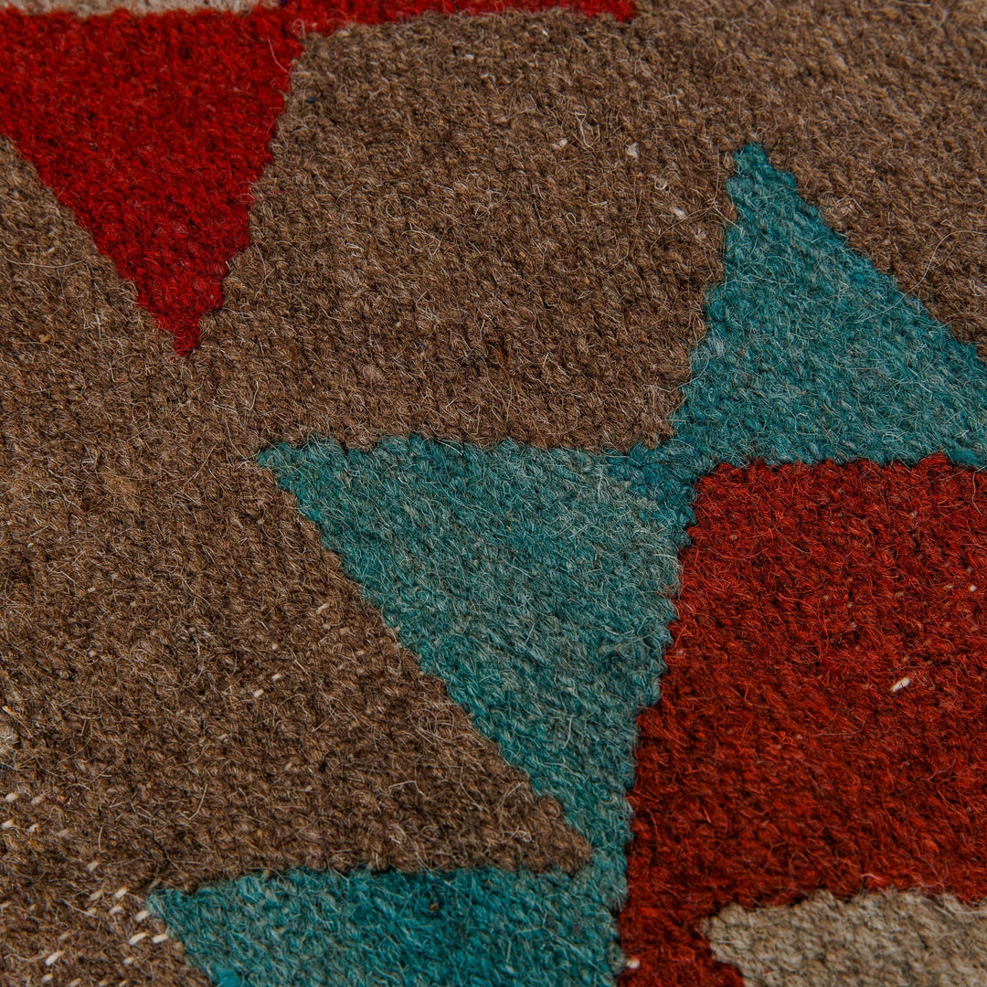 Handwoven Geometric Patterned Wool Area Rug (2.5x3.5) - Oasis Geometry