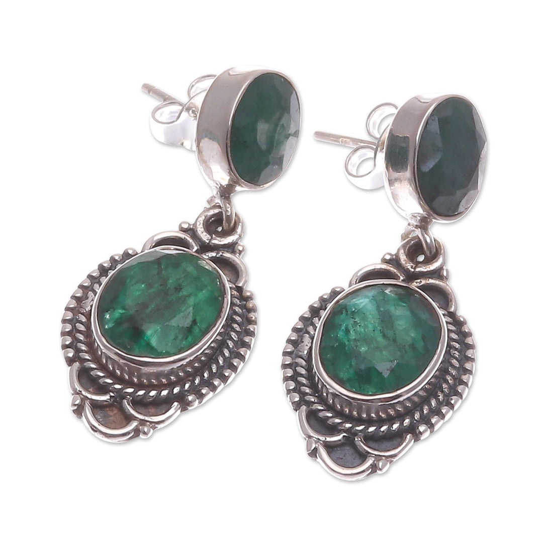 Classic 5-Carat Green Sillimanite Dangle Earrings - Antique Fortune