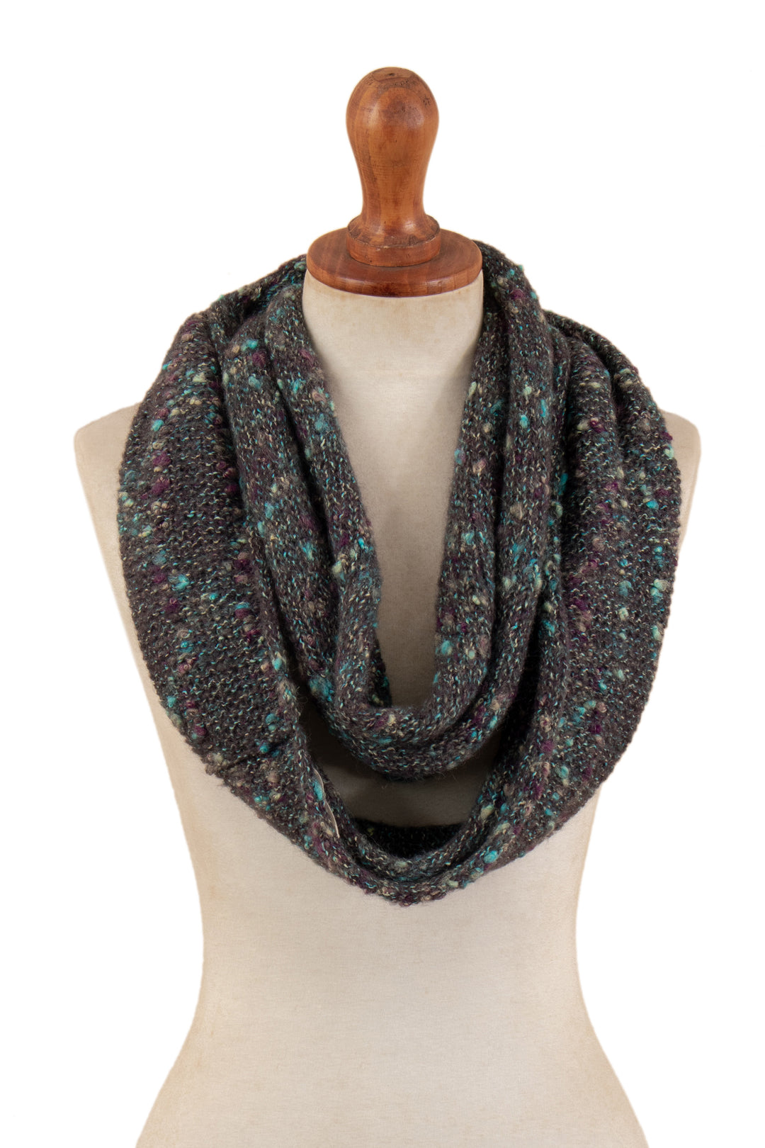 Knit Alpaca Blend Neck Warmer in Black Crafted in Peru - Solstice