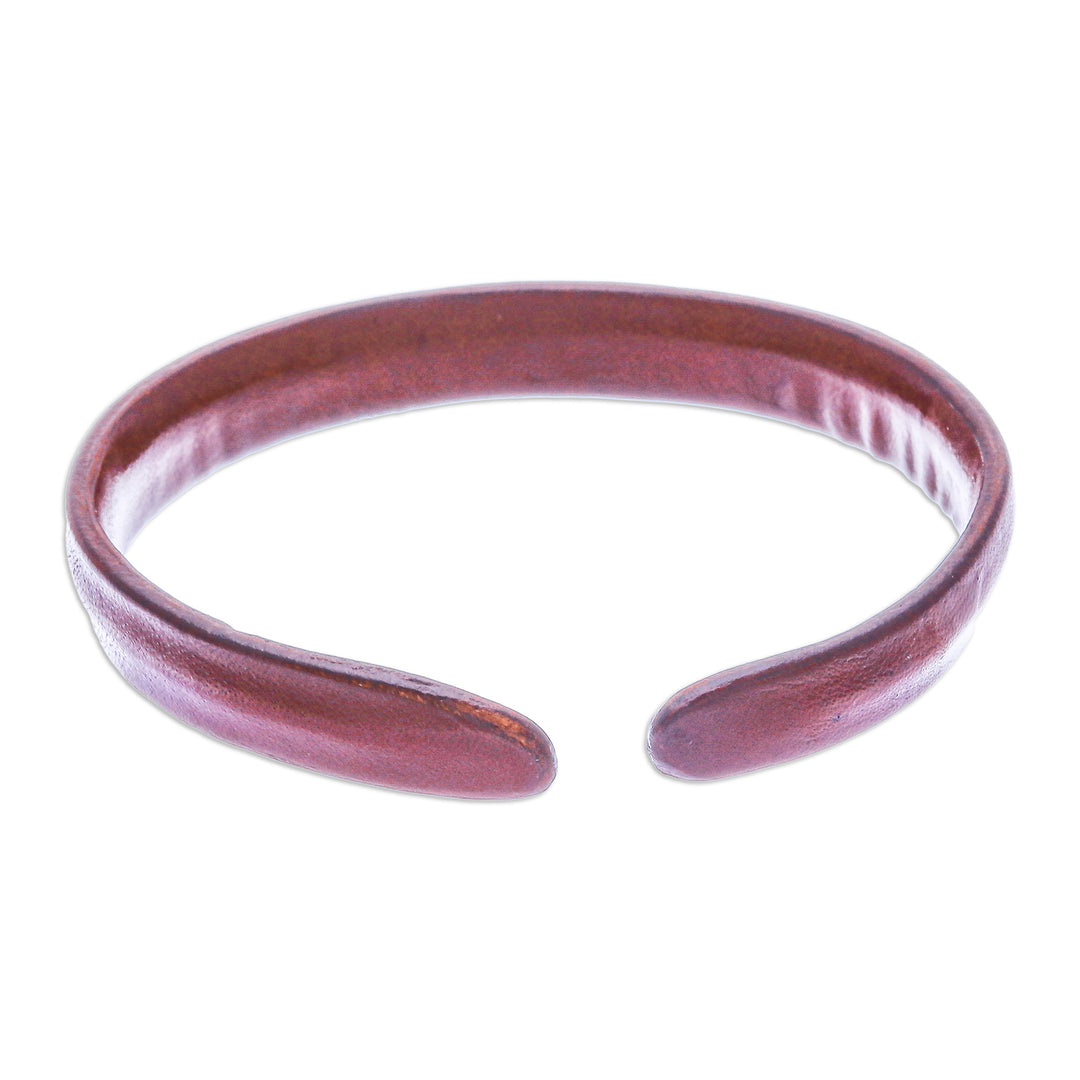 Handcrafted Modern Leather Cuff Bracelet in Brown - Simply Resilient
