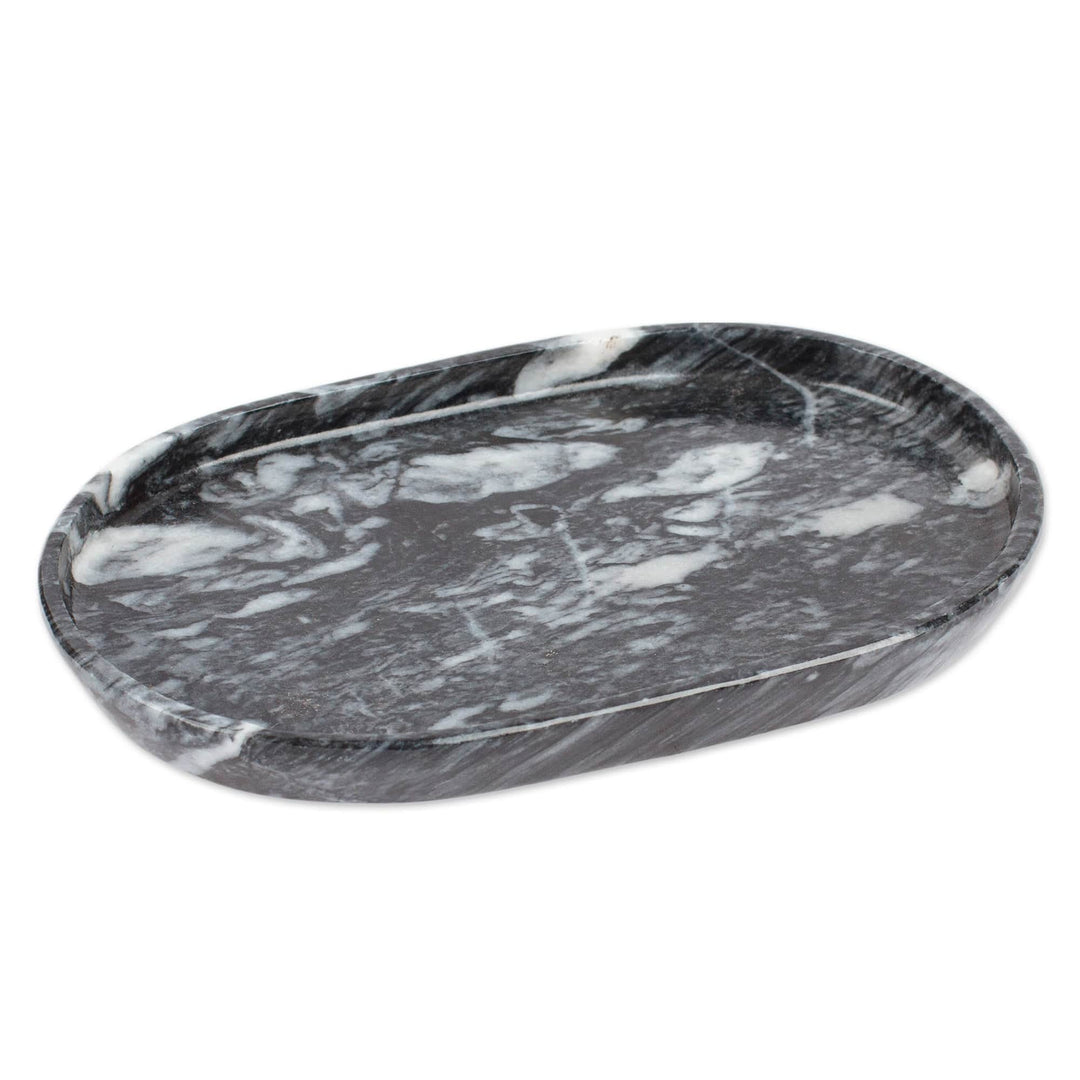 Set of 6 Modern Black Natural Onyx Tequila Glasses - Night Modernity