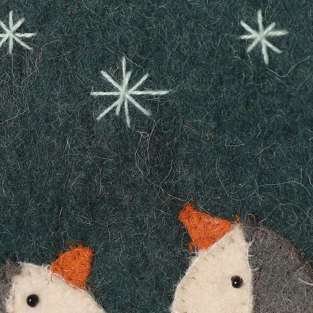 Set of 2 Handcrafted Holiday-Themed Wool Felt Mobile Cases - Holiday Vibes