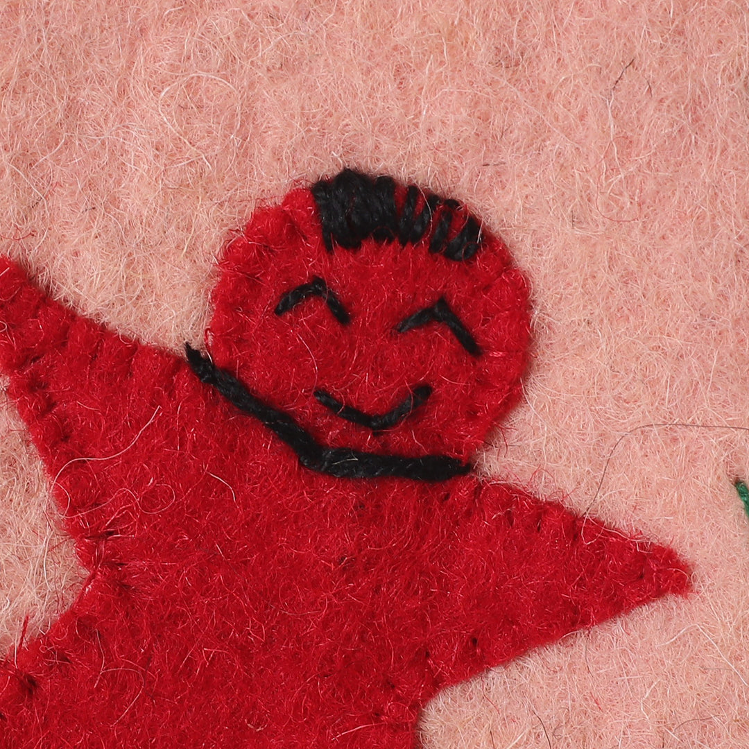 Set of 2 Handcrafted Holiday-Themed Wool Felt Mobile Cases - Holiday Vibes