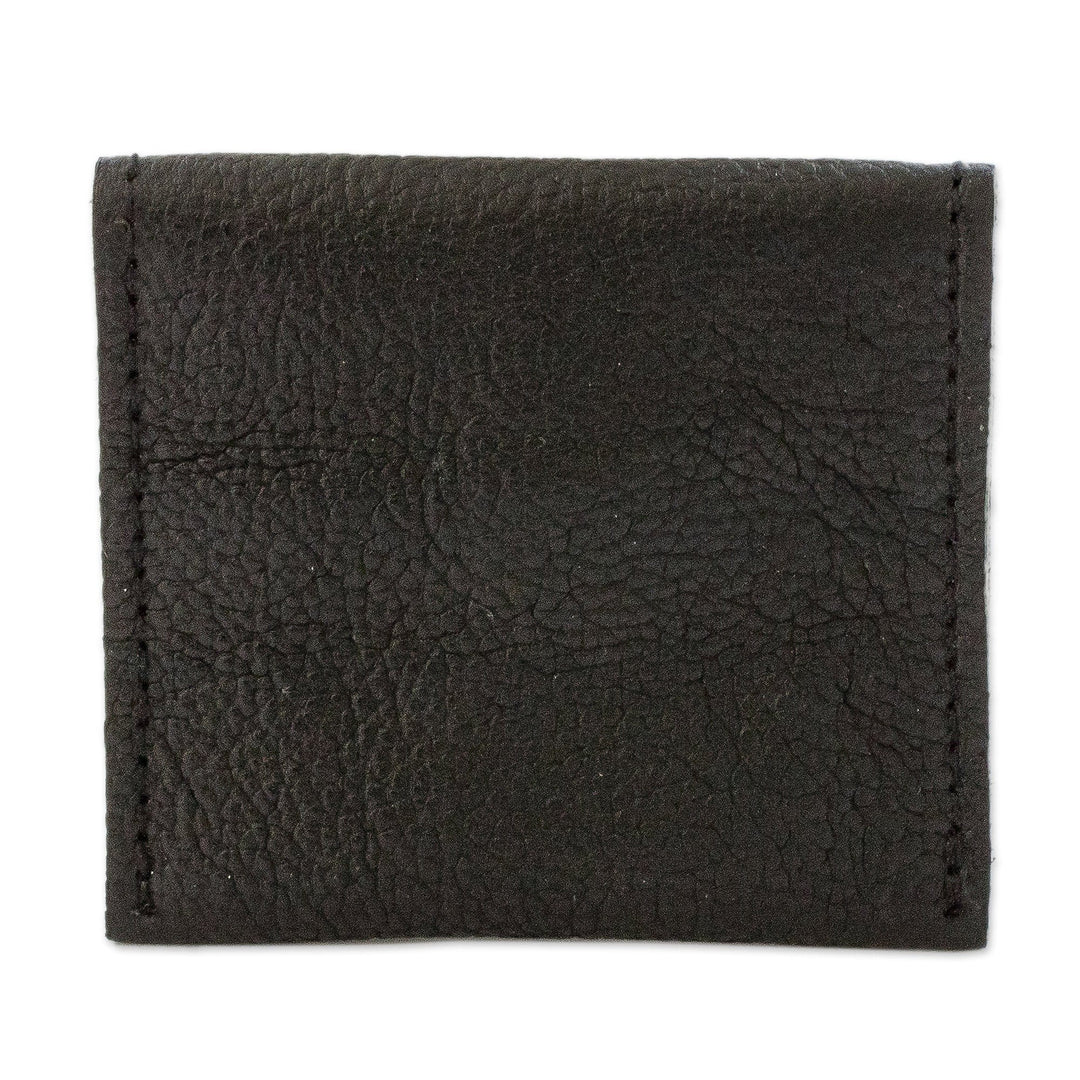 Handmade Eco-Friendly Black Recycled Leather Coin Purse - Handy Environment