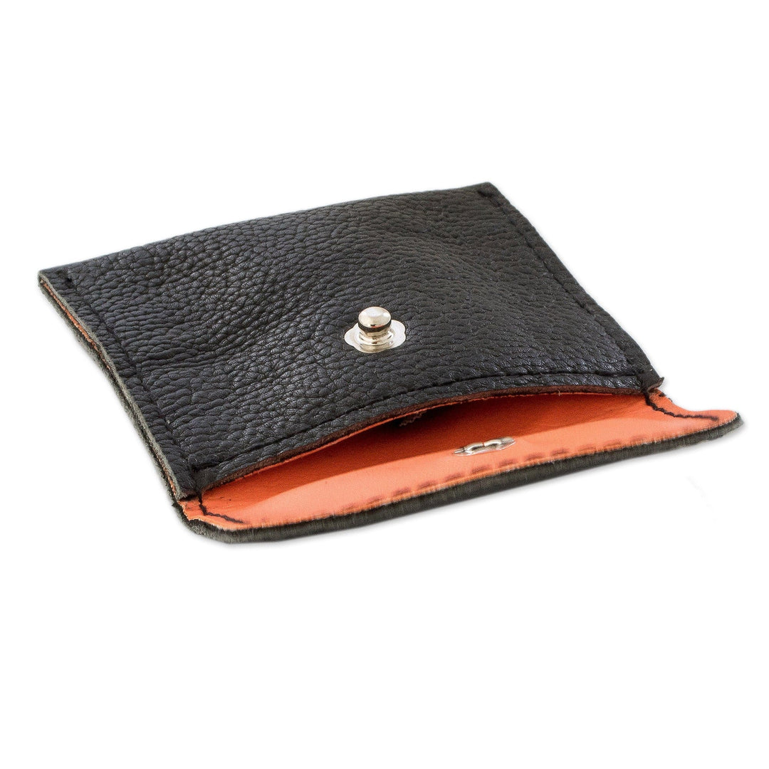 Handmade Eco-Friendly Black Recycled Leather Coin Purse - Handy Environment