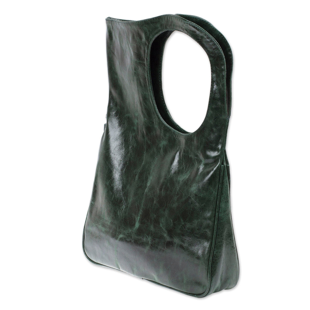 Modern Leather Handbag with Colorful Hummingbird Details - Hummingbird Future