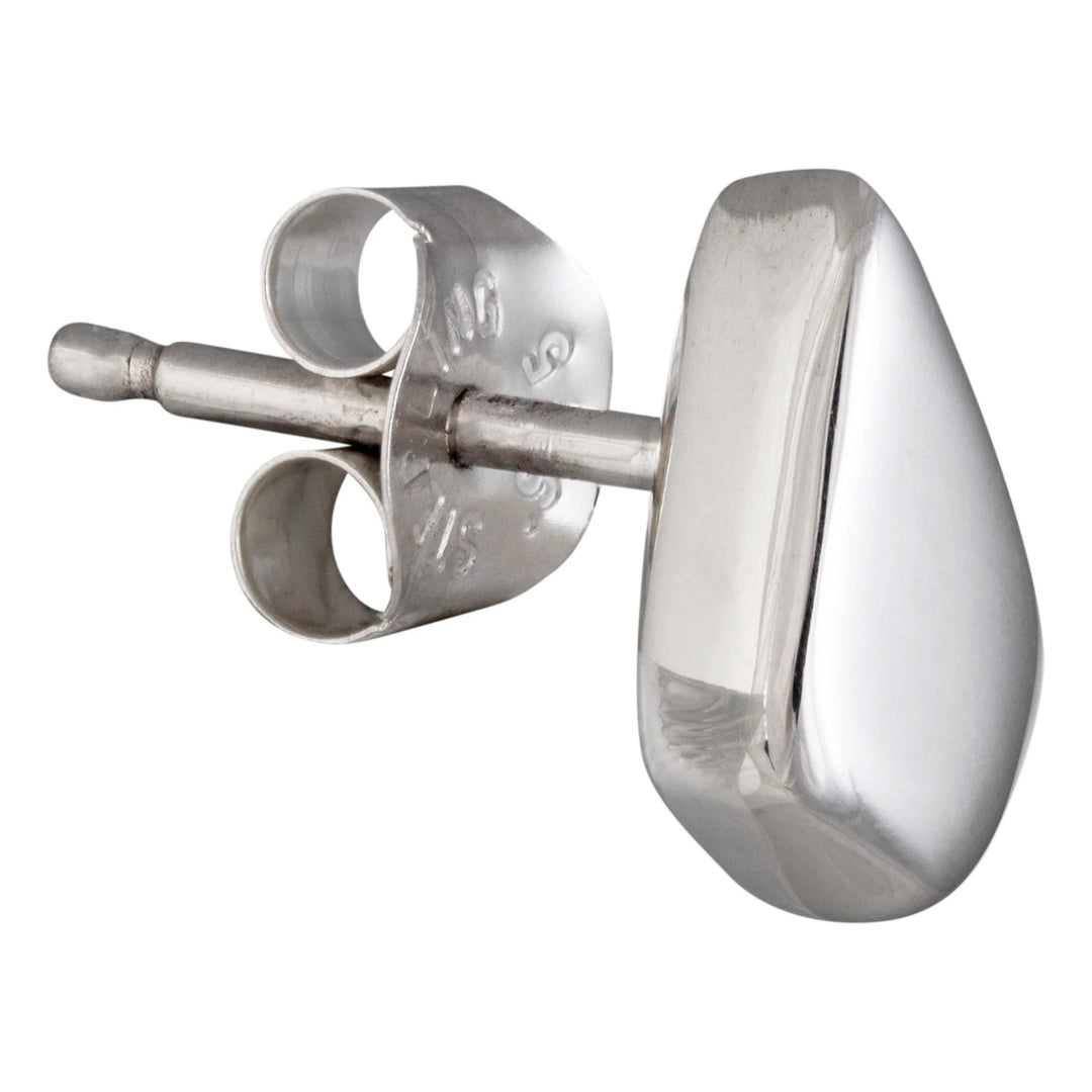 Sterling Silver Minimalist Teardrop Stud Earrings - Dewfall