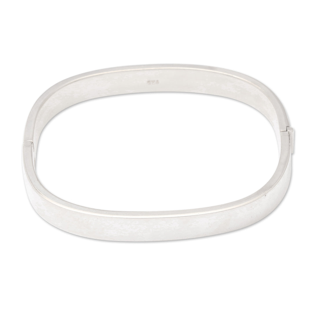 Polished Sterling Silver Bangle-Style Wristband Bracelet - Glam and Glow