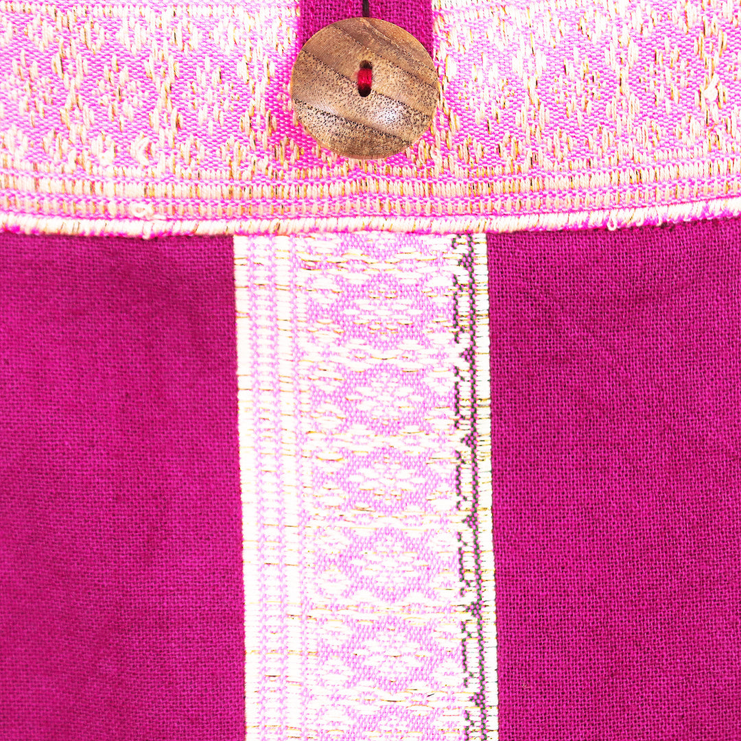 Handcrafted Fuchsia and Pink Cotton Shoulder Bag - Thai Illusion