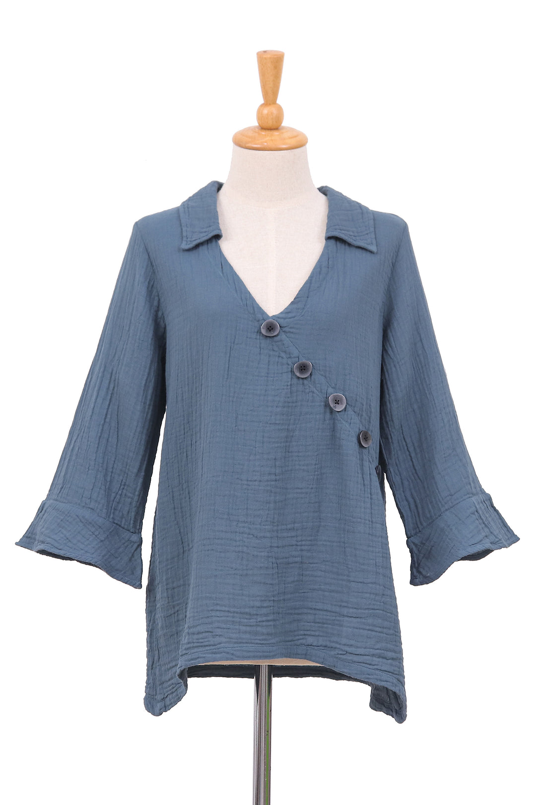 Chic Asymmetry in Dusty Teal