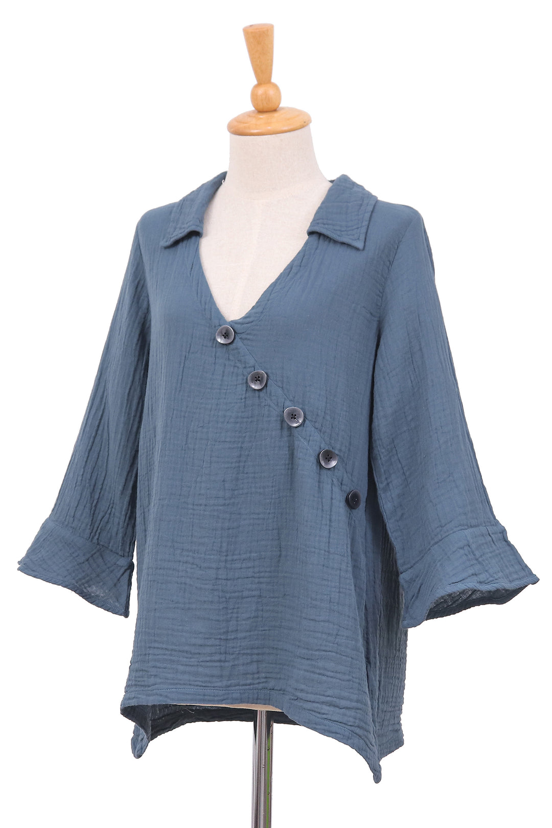 Chic Asymmetry in Dusty Teal