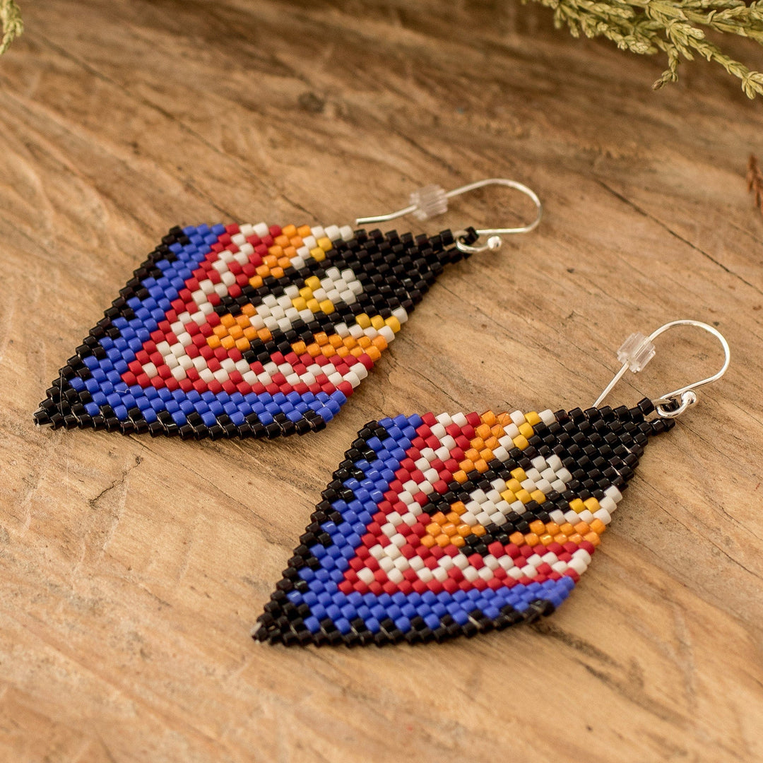 Handcrafted Glass Beaded Salvadoran Woman Dangle Earrings - Multiculturalism