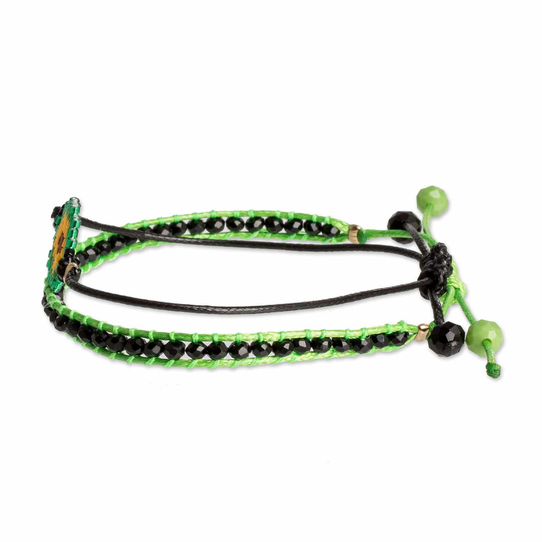 Set of 2 Avocado Green Glass Beaded Friendship Bracelets - Avocado Bond