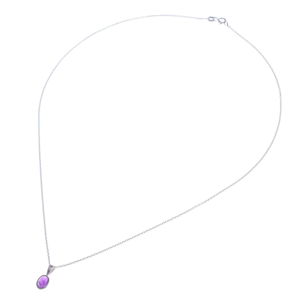 High-Polished Natural Oval Amethyst Pendant Necklace - Wise Aura