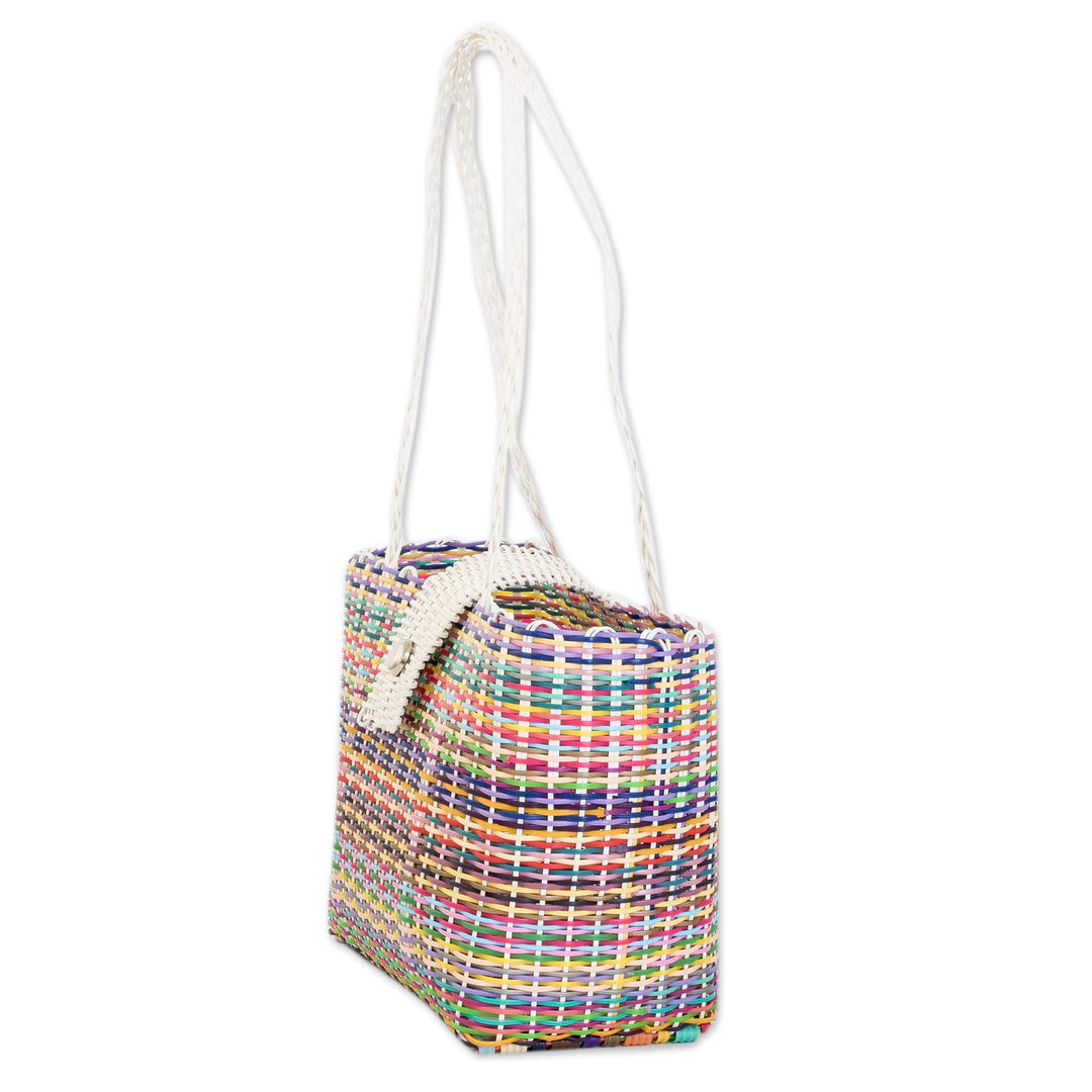 Multicolored Eco-Friendly Hand-Woven Tote Bag from Guatemala - Colors of Joy