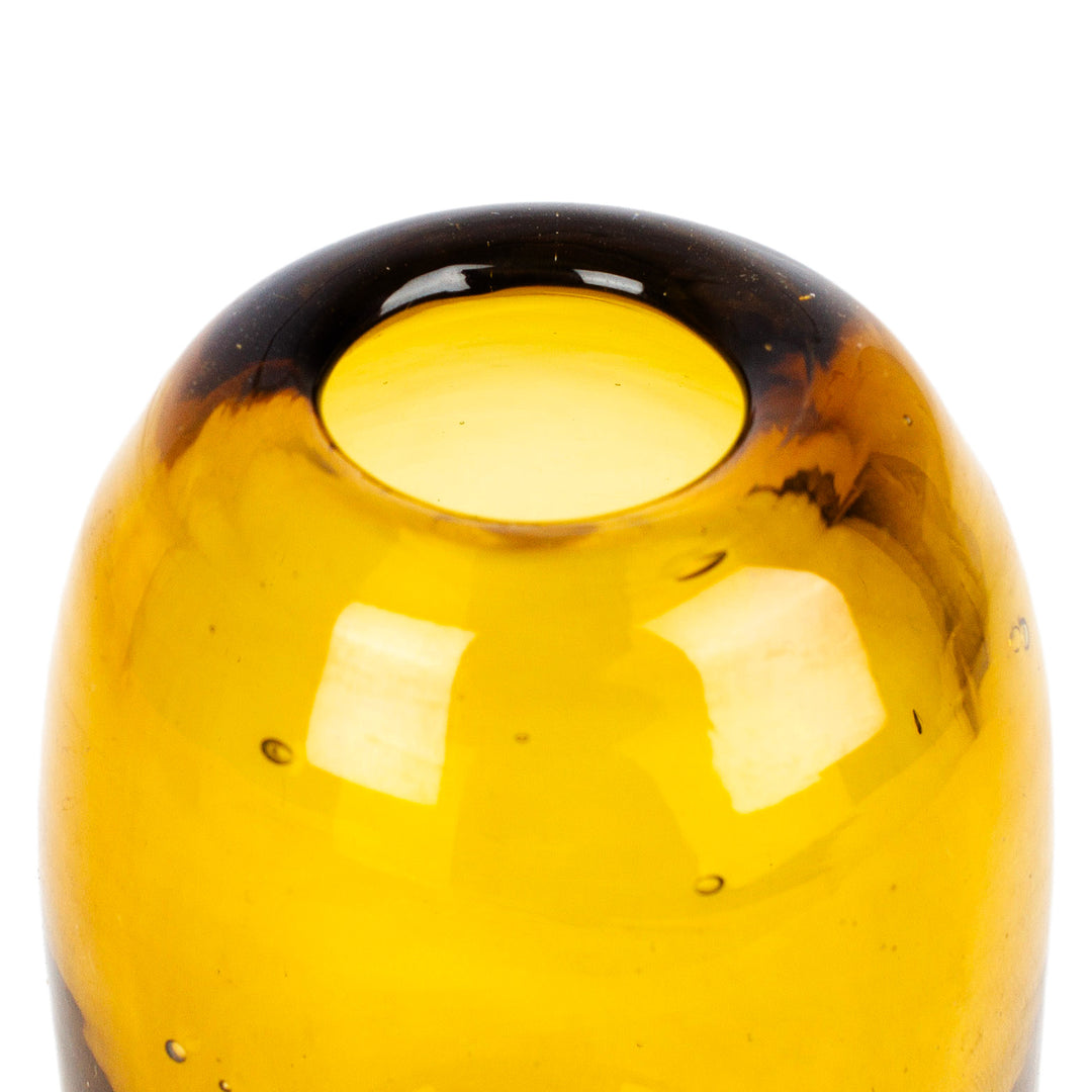 Minimalist Handblown Yellow Recycled Glass Incense Holder - Classic Spring