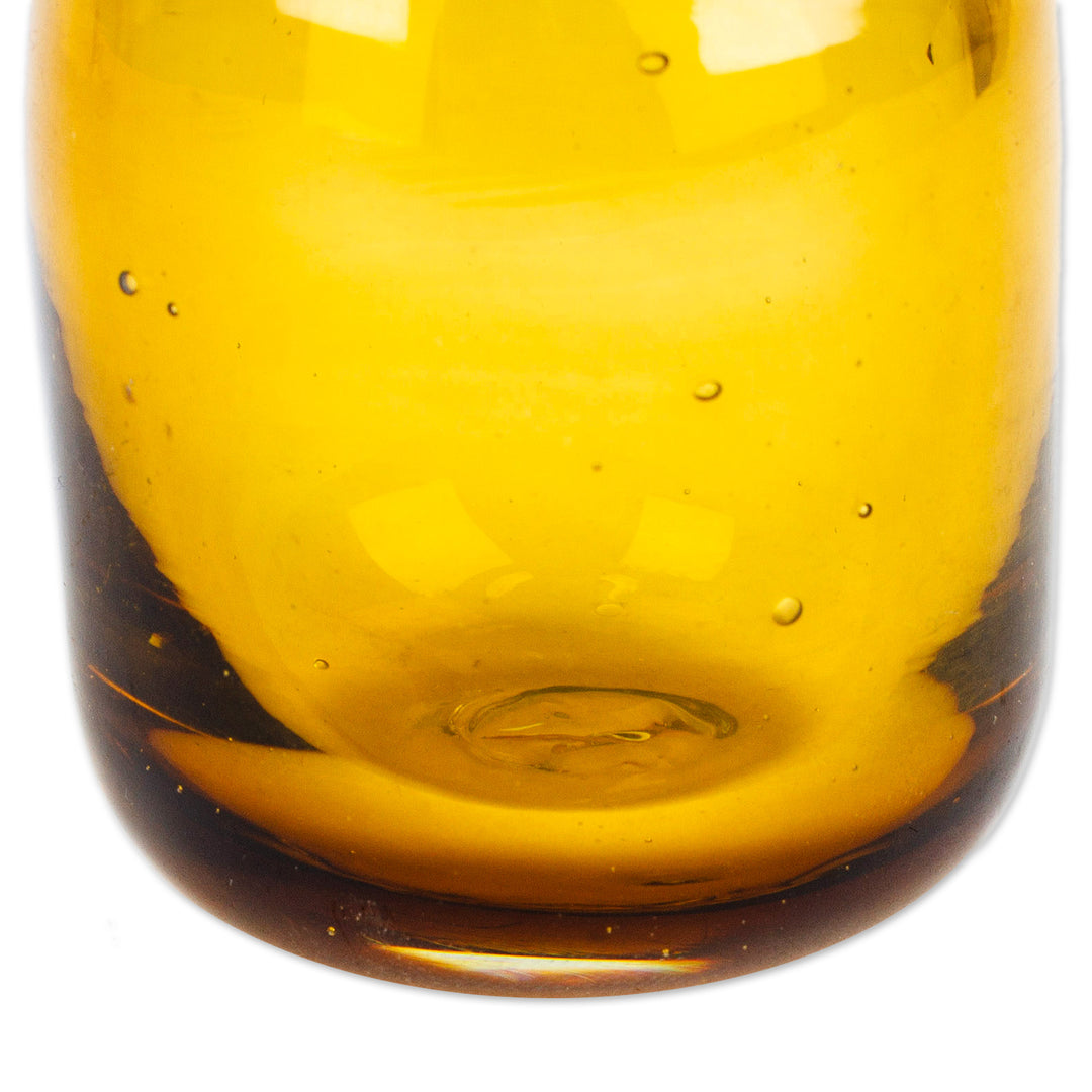 Minimalist Handblown Yellow Recycled Glass Incense Holder - Classic Spring