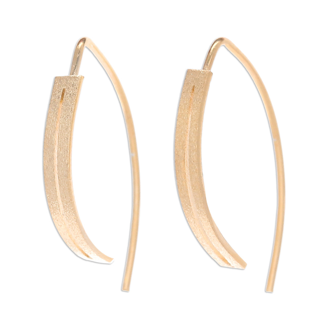 Modern Openwork 18k Gold-Plated Drop Earrings from Thailand - Bright Modern Shine